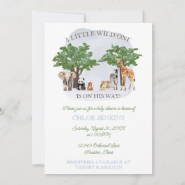 Wild One Animal Safari Kinderdusche Einladung