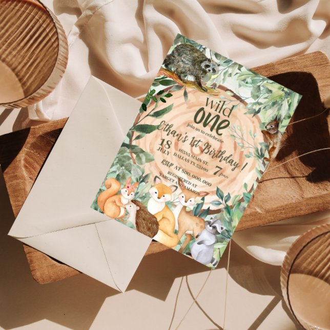 Wild One Animals Woodland 1. Geburtstag Einladung (Von Creator hochgeladen)
