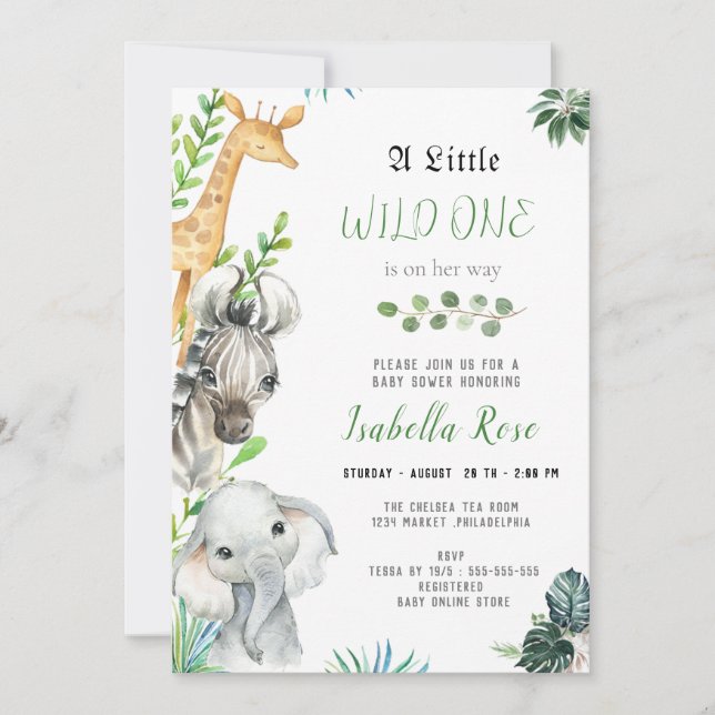 Wild One Animaux Garçon Baby shower Invitation (Devant)