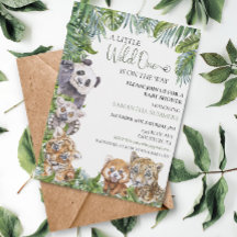 Wild-One-Baby-Dusche tropische Jungle-Tiere