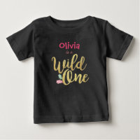 Wild one Baby First Geburtstag Girl Bodysuit T - S