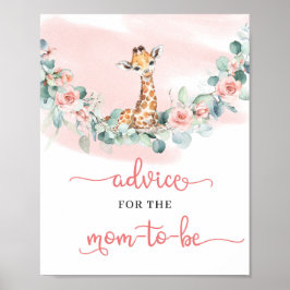 Wild One Baby Giraffe Advice für die zukünftige Mu Poster