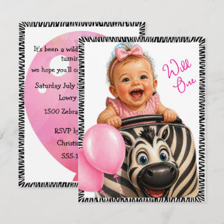 Wild One Baby Girl Digitaler Download Einladung