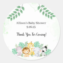 Wild One Baby Shower Classic Round Sticker