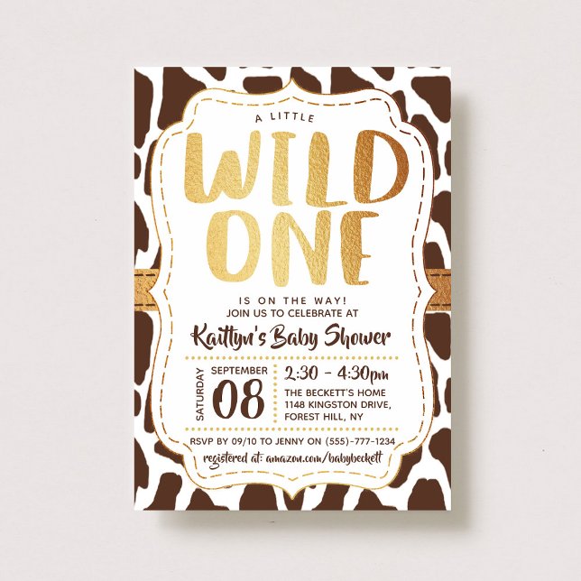 Wild One Baby Shower Einladung (Von Creator hochgeladen)