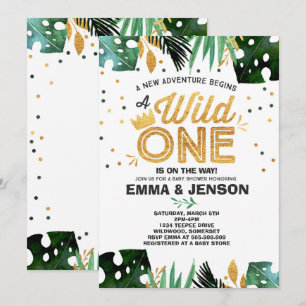 Wild One Baby shower Invitation Aventure Douche
