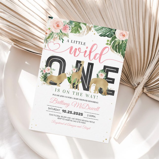 Wild One Baby Shower Safari Girl Einladung (Von Creator hochgeladen)