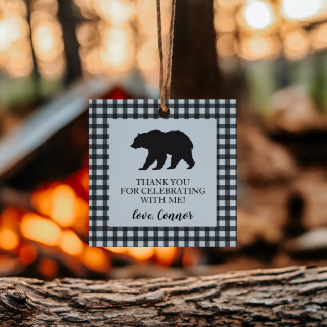 Wild One Bear Black Buffalo Kariert Geburtstag Geschenkanhänger (Von Creator hochgeladen)