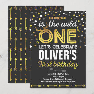 Wild One Birthday Invitation Modern Wild One Party