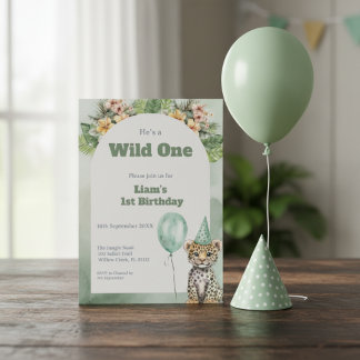 Wild One Birthday Invitation • Safari Jungle Party Einladung