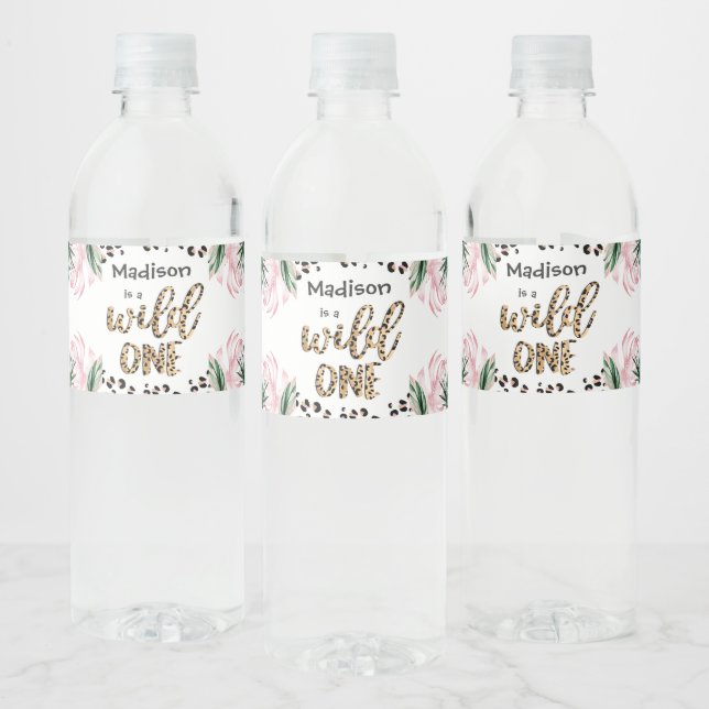 Wild One Birthday Leopard Print Wild Jungle Party (Flaschen)