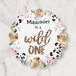 Wild One Birthday Leopard Print Wild Jungle Party Geschenkanhänger