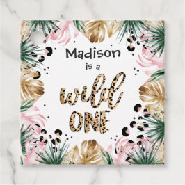 Wild One Birthday Leopard Print Wild Jungle Party Geschenkanhänger