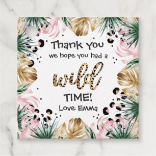 Wild One Birthday Leopard Print Wild Jungle Party Geschenkanhänger