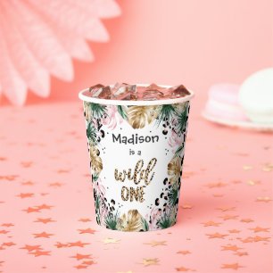 Wild One Birthday Leopard Print Wild Safari Party Pappbecher
