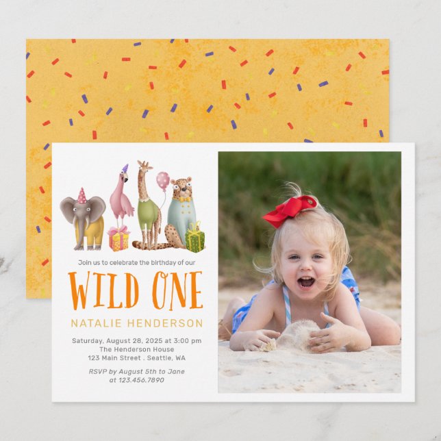 Wild One Birthday Party Einladung (Vorne/Hinten)