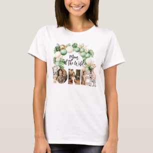 Wild One Birthday Safari Animal Foto Mama T-Shirt