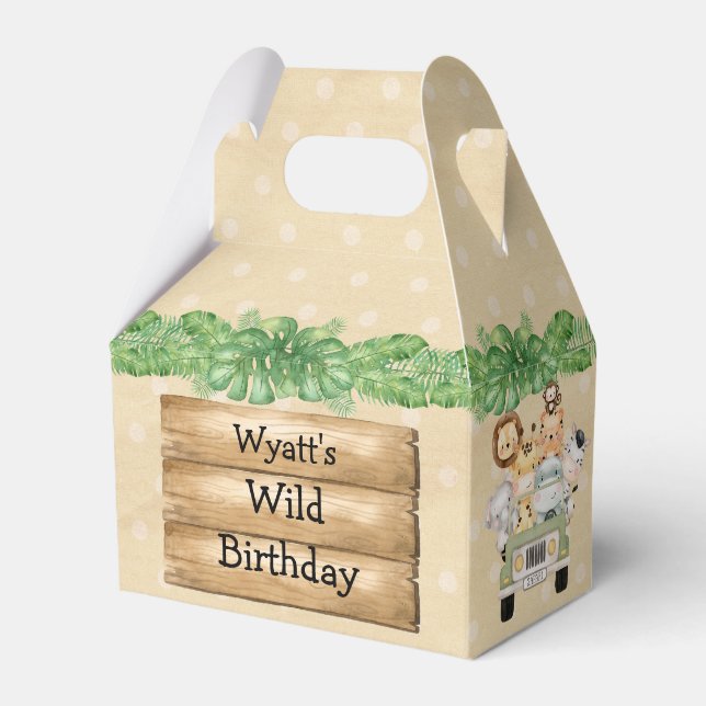 Wild One Birthday Safari Geschenkschachtel (Vorderseite)