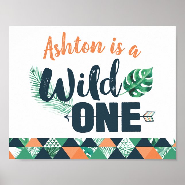 Wild ONE Birthday Sign Poster (Vorne)