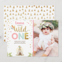 Wild One Birthday Teepee Boho Tribal Pink Girl