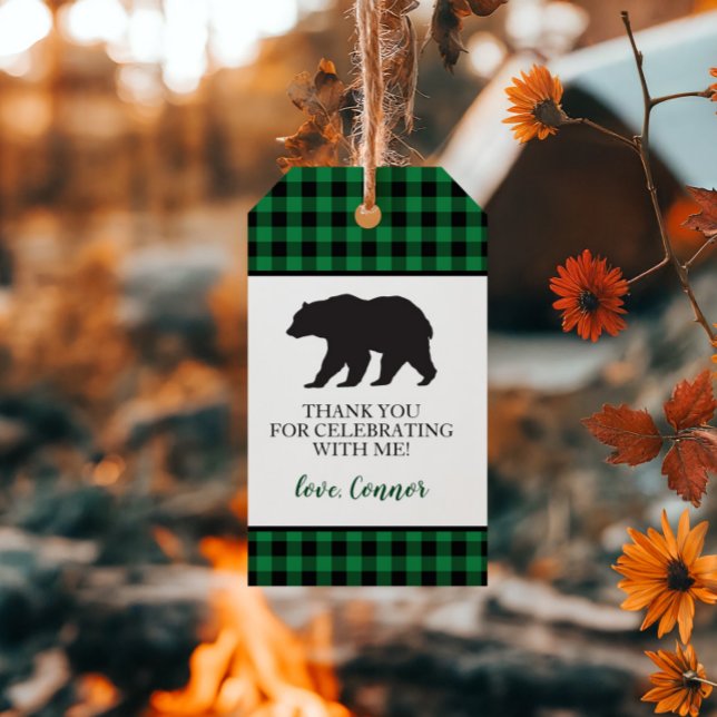 Wild One Black Bear Green Buffalo Kariert Danke Geschenkanhänger (Von Creator hochgeladen)