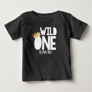 Wild ONE Black Gold Baby Boy ErstgeburtenOutfit T-shirt
