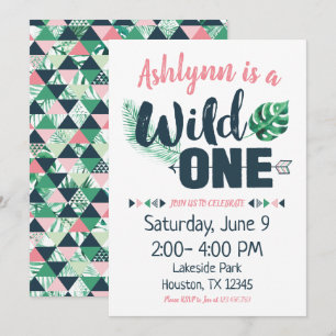 Wild One Boho Einladung zum ersten Geburtstag