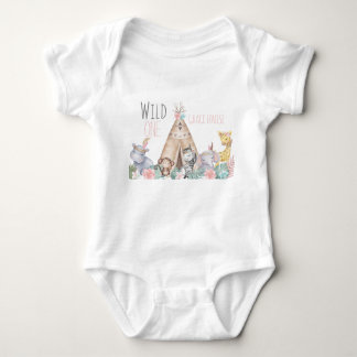 Wild One Boho Safari Geburtstagsoutfit  Baby Strampler