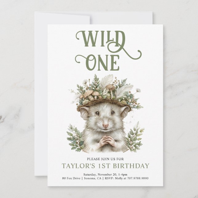Wild One Boy 1st Birthday Party Invitation (Devant)