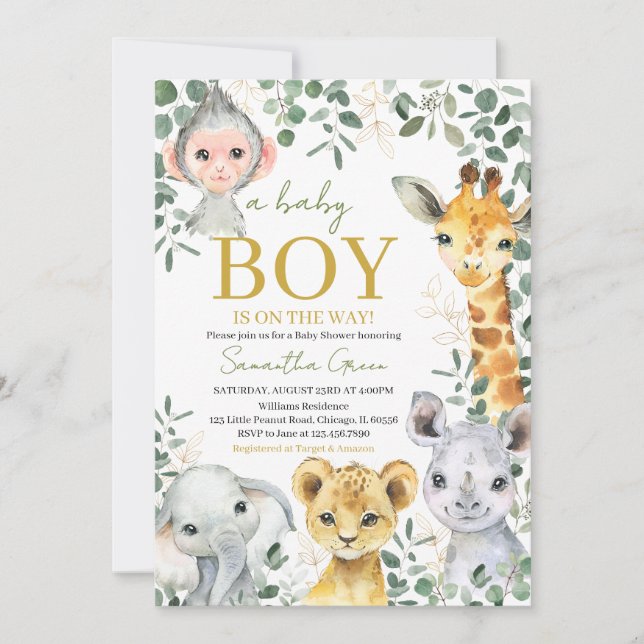 Wild One Boy Baby Shower Einladung (Vorderseite)