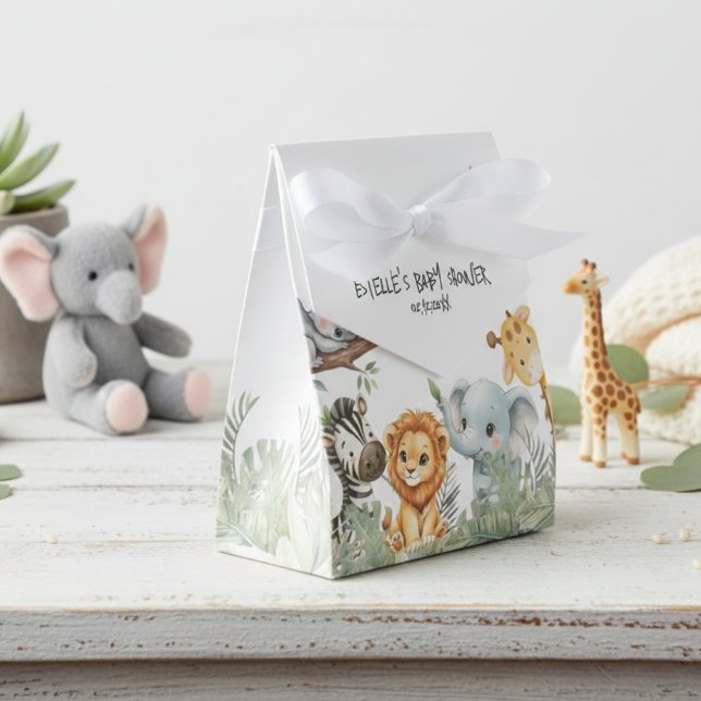 Wild One Boy Safari Jungle Animals  Baby Shower  Geschenkschachtel (Von Creator hochgeladen)