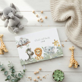 Wild One Boy Safari Jungle Animals Boy Baby Shower Gästebuch