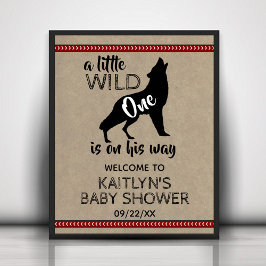 Wild One Boys Baby Dusche Willkommen Poster