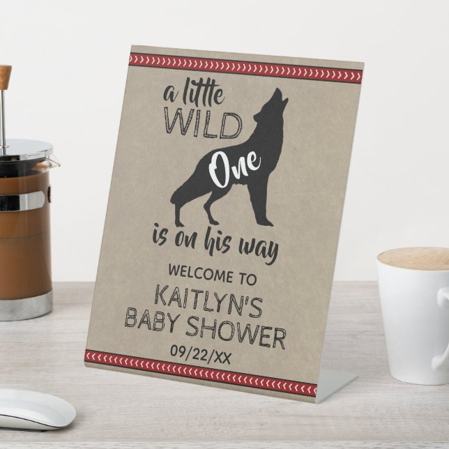 Wild One Boys Baby Dusche Willkommen Sockelschild (In SItu)