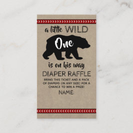Wild-One-Boys-Baby-Dusche-Windeln-Raffle Begleitkarte