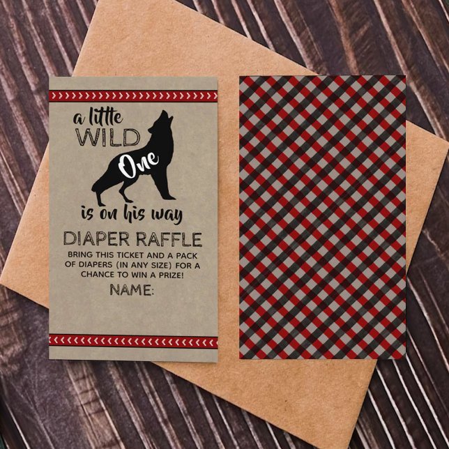 Wild-One-Boys-Baby-Dusche-Windeln-Raffle Begleitkarte (Von Creator hochgeladen)