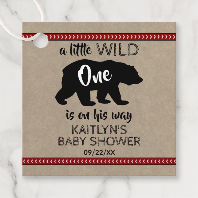 Wild One Boys Baby Shower Geschenkanhänger (Vorderseite)
