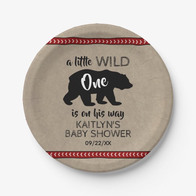 Wild One Boys Baby Shower Pappteller (Vorderseite)