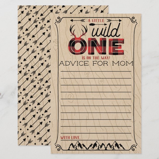 Wild One Boys Rustikale Kariert Lumberjack Baby Ad (Vorne/Hinten)