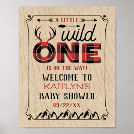 Wild One Boys Rustikale Karierte Lumberjack Babydu Poster