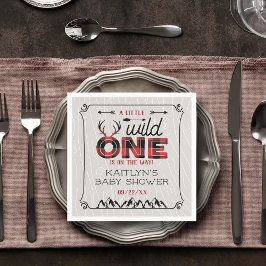 Wild One Boys Rustikale Karierte Lumberjack Babydu Serviette