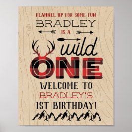 Wild One Boys Rustikaler Kariert Lumberjack 1. Geb Poster