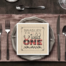 Wild One Boys Rustikaler Kariert Lumberjack 1. Geb Serviette