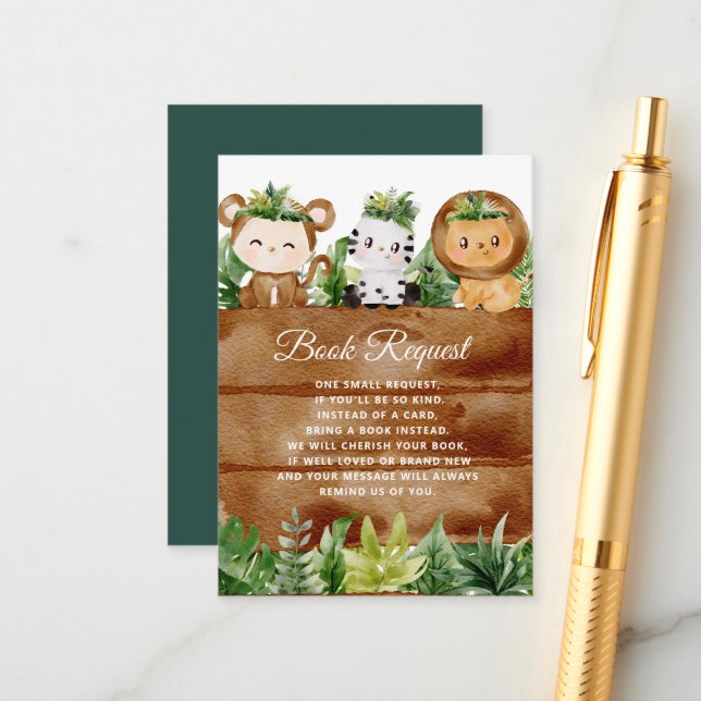 wild one carte de demande de réservation safari (Devant/Arrière en situation)