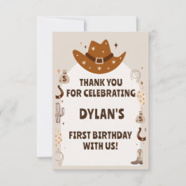 Wild One Cowboy Birthday Dankeskarte