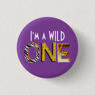 Wild One Cute Safari 1st Birthday Party Theme Button