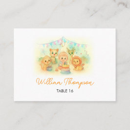 Wild One Cute Safari Animals Boy 1st Birthday Platzkarte