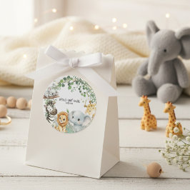 Wild One Cute Safari Jungle Animals Boy Baby Showe Runder Aufkleber