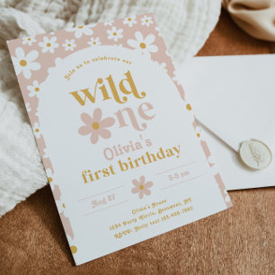 Wild One Daisy Birthday Einladung Erste