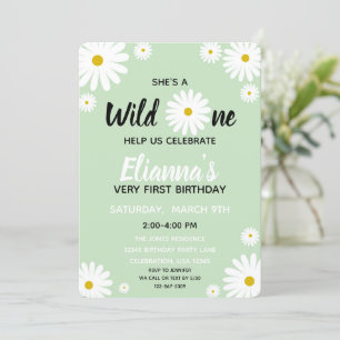 Wild One Daisy Flower Girl Anniversaire Invitation